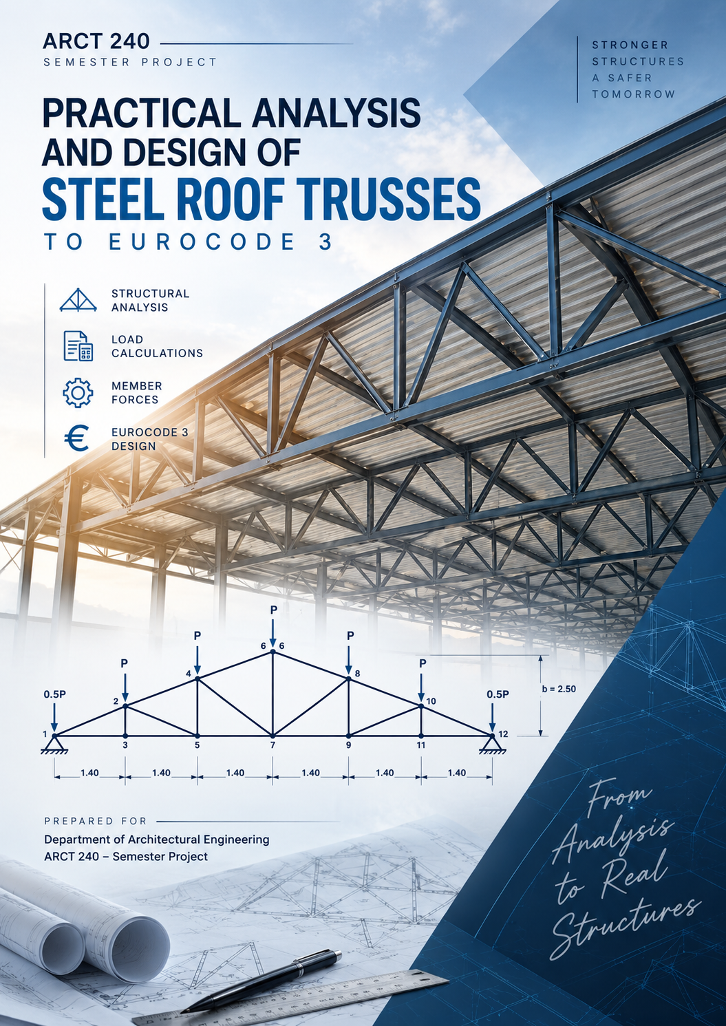معاينة PRACTICAL ANALYSIS AND DESIGN OF STEEL  ROOF TRUSSES TO EUROCODE 3