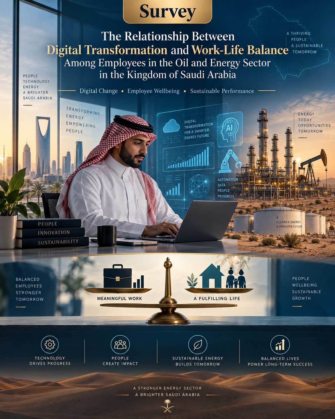 معاينة The Relationship Between Digital Transformation and Work-Life Balance Among Employees in the Oil and Energy Sector in the Kingdom of Saudi Arabia