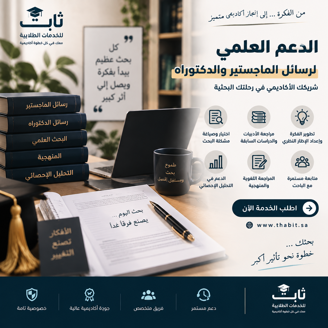 الدعم العلمي لرسائل الماجستير والدكتوراه